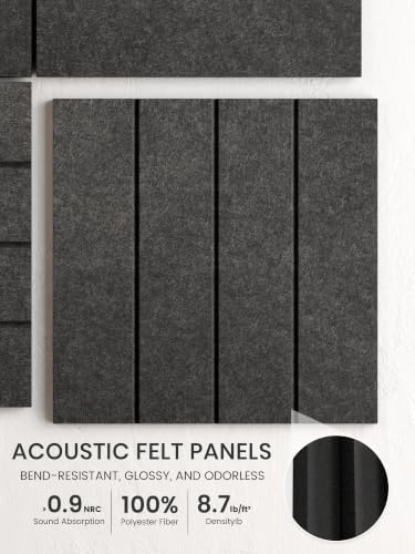 Bumusty 36" x 24" Large Cork Board Alternative, Charcoal Gray