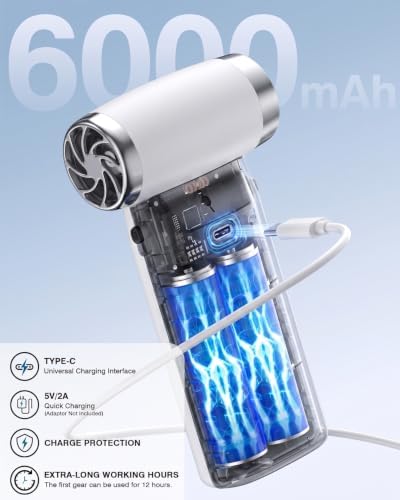 Electric Compressed Air Duster Cordless: 60 MPH High Wind Speed Mini White Air Blower for Electronics Portable Computer Cleaner Hand Keyboard Cleaning Powerful Duster for Car, Fans and Other Sences