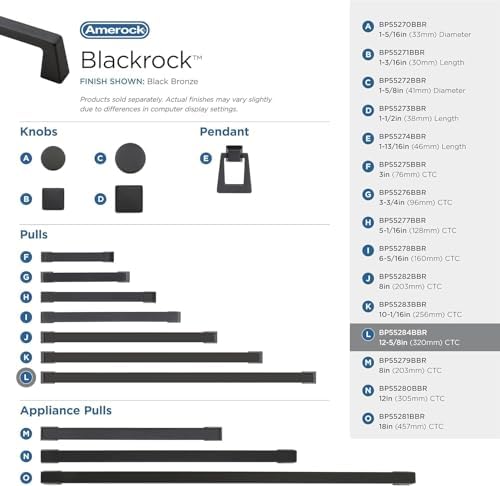 Amerock 12-5/8" Blackrock Black Bronze Drawer Pull
