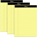 Alitte Yellow Legal Notepads 8.5 x 11, Pack of 3 - Perforated Wide Ruled Writing Pad - Premium Thick Paper, No Ink Bleeding - Blank Legal Pads For Home, Office, School, Business - 50 Sheets Per