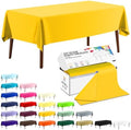 CXPSINC 54 Inch X 300 Feet Plastic Table Cover Roll Disposable Tablecloth with Slide Cutter for All Type/Shape Tables | Party, Banquet, Birthdays, Weddings(Yellow, 300 Feet)