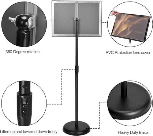 GUOHONG Sign Stand 11x17 Inch, Adjustable Floor Standing Sign Holder