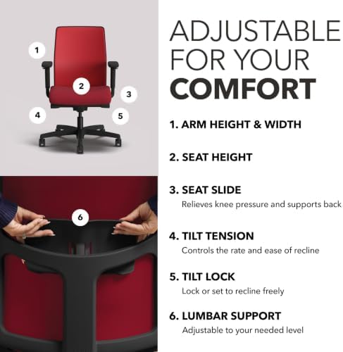 HON Ignition 2.0 Low Back Ergonomic Office Chair, Desk Chair, Bullseye