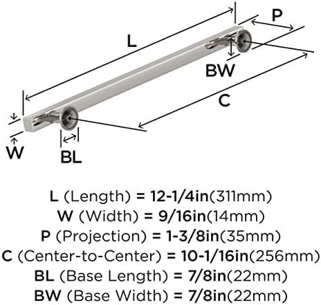 Amerock 10-1/16" Everett Polished Nickel Drawer Pull