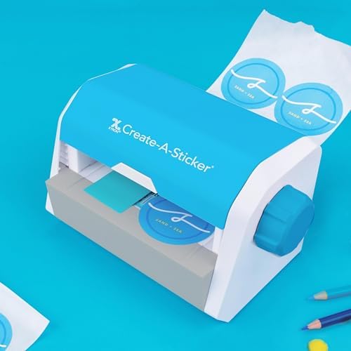 Xyron Create-a-Sticker,5" Sticker and Label Maker Machine for Small Business and DIY Crafts,Includes Permanent Adhesive,Pre-Loaded (0501-05-10A),(Pack of 4)