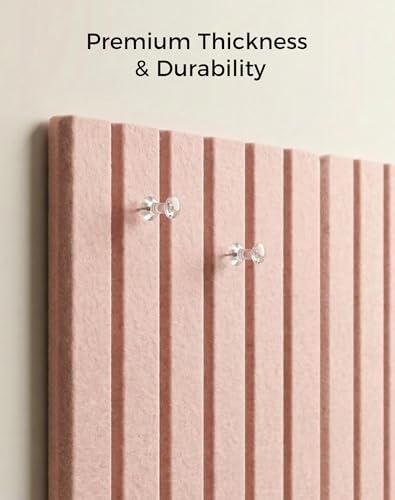 Aothia 12-Pack Felt Bulletin Board Tiles 48"x36", Modular Push Pin Board for Home Office & Classroom, Cork Board Alternative for Notes, Photos & Schedules, 70 Adhesive Tabs & 40 Pins, Pink