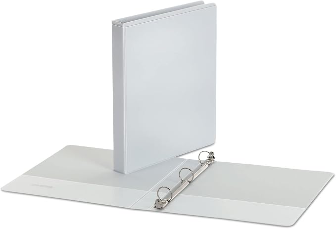 Universal Economy Round Ring View Binder, 3 Rings, 1" Capacity, 11 X 8.5, White, 6/Pack