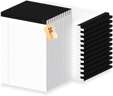 36pcs Legal Pads 8.5 x 11, Perforated White Notepad 8.5x11, 50Sheets/Pad