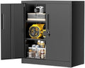 Greenvelly Metal Garage Storage Cabinet,36" Black Lockable Metal Cabinets with 2 Doors and Shelves,Storage Locking Counter Cabinet for Home Office,Garage,Kitchen,School