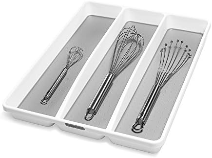 madesmart Classic 3 Compartment Utensil Tray, White