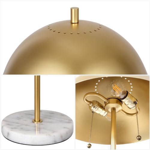 JONATHAN Y Ella 2-Light Table Lamp 20.7" Metal Marble, Gold Leaf/White