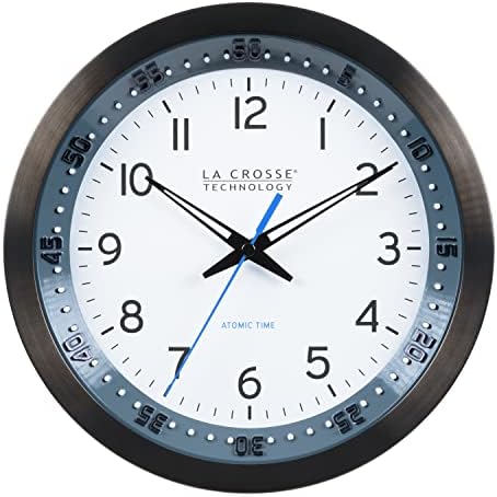 La Crosse Technology Atomic Wall Clock, Metal, 10" (404-54667)