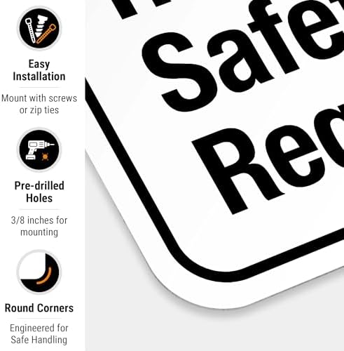 Hard-Hat and Safety Vest Required Sign, ANSI Caution Sign,
