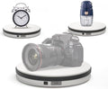 YVV Motorized Rotating Display Stand White 9.8 Inch, 360° Electric Turntable Platform for Photography, 3D Scanning & Product Showcases, Jewelry, Collectibles，22 lbs Load, USB Wired Power
