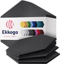 Acoustic Panels 12-Pack Soundproof Wall Panels 14"X12.1"X0.4" Sound Panels High Density Sound Dampening Panels - [Dark Gray Hexagon]