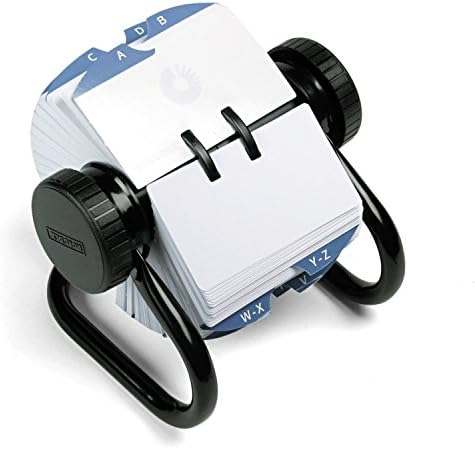 Rolodex Open Metal Single Rotary File, 2 1/4" x 4", 500 Cards, Black