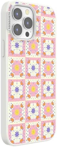 PopSockets iPhone 13 Pro Max Phone Case w/MagSafe- Desert Crochet | Magnetic, Wireless Charging, Camera & Drop Protection, Western, Boho, Aesthetic, iPad, Removable, Popper