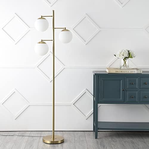JONATHAN Y Ellie 3-Light Floor Lamp 66" Mid-Century Metal, Brass Gold