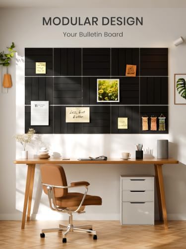 Bumusty 36" x 24" Large Cork Board Alternative, Black