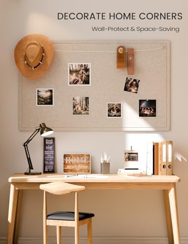 Fluxynara 59" x 35.4" Large Bulletin Board, Oatmeal
