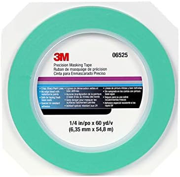 3M Precision Masking Tape, 06525, 1/4" x 60 yds (Pack of 2)
