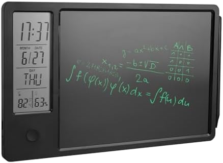 Drawing Tablet, 10 Inch Rechargeable LCD Writing Doodle Board, Digital Clock Calendar with Erasable One Key for Office Business Home (Black)