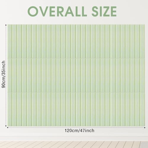 Honoson 12 Pack Felt Bulletin Board Self Adhesive Wall Tiles, Sage Green