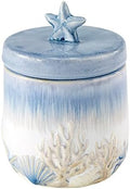 Avanti Linens - Covered Jar, Guest Bathroom Essentials, Beach Inspired Home Decor (Abstract Coastal Collection)