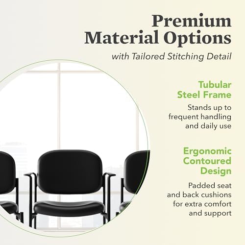 HON Scatter Guest Chair with Arms, Fabric Office Chairs, Black