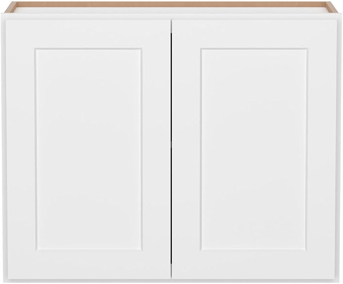 Furinno Shaker Wall Kitchen Cabinet 2-Doors, White | 12 D x 30 W x 24 H, Adjustable Hinges, Soft-Close Shaker-Style Door, Ready to Assemble, Plywood, for Pantry, Dining Room