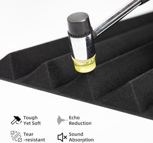 Art3d 10-Pack High-Density Acoustic Panel with Acrylic Tape, Black