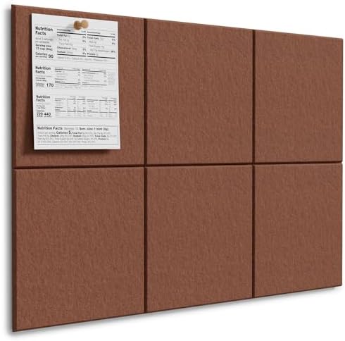 MaxGear Felt Bulletin Board 36" x 24", Chocolate Brown Felt Wall Tiles