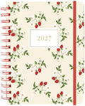Graphique Strawberries 18 Month Planner, July 2026 – Dec. 2027, Hardbound Spiral Planner with Monthly Tabs, Holidays & Reminder Stickers, 6” x 8”