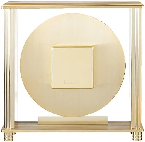 Bulova B1700 Grand Prix Table Clock | Brass MetalFinish | Glass Enclosure with Two-Tone Metal Dial | Quiet Sweep | Elegant Desktop Timepiece for Offices & Collectors