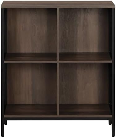 OSP Home Furnishings Ace Contemporary Modern Storage Bookcase with Shelves, 2- Shelves, 4 Cubes, Ozark Ash Finish