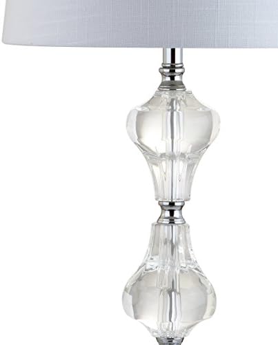 JONATHAN Y Chloe 26" Crystal Column Metal Table Lamp, Clear