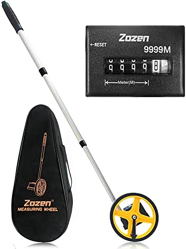 Zozen 6-Inch Measuring Wheel in Meters, Telescopic, One Key to Reset