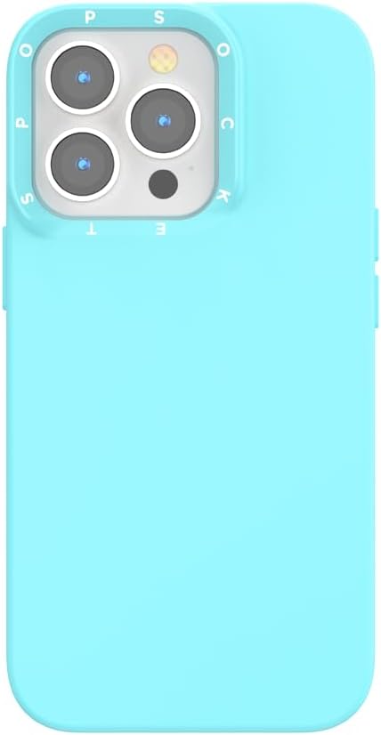 PopSockets iPhone 13 Pro Phone Case with MagSafe, Wireless Charging Compatible, Light Blue - Butterfly Pea Blue