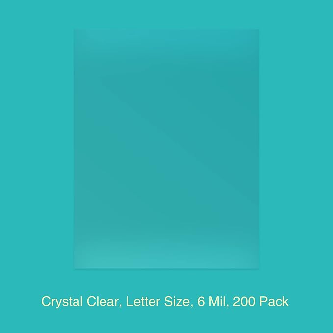 Binditek 6 Mil PVC Binding Covers, 8.5 x 11 Inches, Clear, 200 Pack | Plastic Binding Covers, 8.5" x 11" Letter Size, Clear, Square Corners, Unpunched, Ideal for Business Reports and Proposals