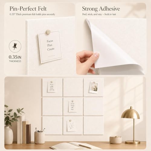 Felt Bulletin Board Tiles, Cork Board Alternative, 48 x 36 in