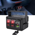 Nilight 2 Gang Rocker Switch Box w/Voltmeter PD Type C and USB Socket