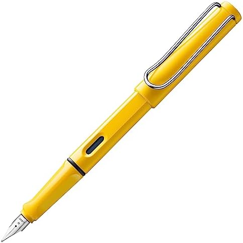 LAMY safari yellow - Fountain Pen with ergonomic grip & polished steel nib in size EF - ideal for any Writing & Calligraphy - including LAMY T 10 blue cartridge - Right-Handed