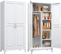 SteeLoong Armoire Wardrobe Closet,71" H Wardrobe Cabinet with Hanging Rod