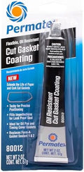 Permatex 80012 Black Cut Gasket Coating, Flexible, Oil-Resistant Silicone Sealant for Paper, Cork & Rubber Gaskets, Extends Gasket Life, Fills Scars, Tack-Free in 1 Hr, 2 Oz.