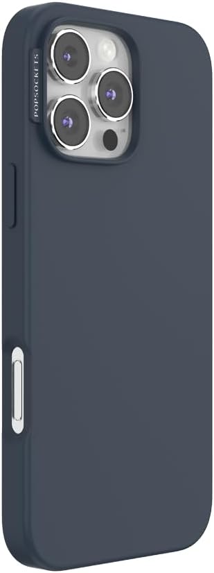 PopSockets iPhone 16 Pro Max Phone Case w/MagSafe Grip- Navy | Magnetic, Wireless Charging, Camera & Drop Protection, Navy, Blue, Dark, iPad, Removable, Popper
