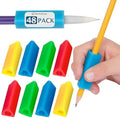 The Pencil Grip- Classic Triangle Grip, Pencil Holder, Ergonomic Writing Aid, Pencil Grips for Kids Handwriting, Perfect for Right or Left Handed Users, Assorted Colors, Pack of 48