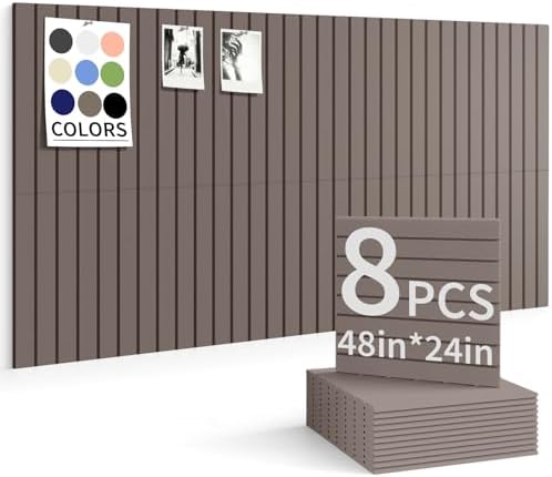 48" x 24" Cork Board Alternative, 8 Pack Felt Bulletin Board Tiles with 30 Adhesive Tabs Wall Push Pin Board for Office Classroom Bedroom Decor