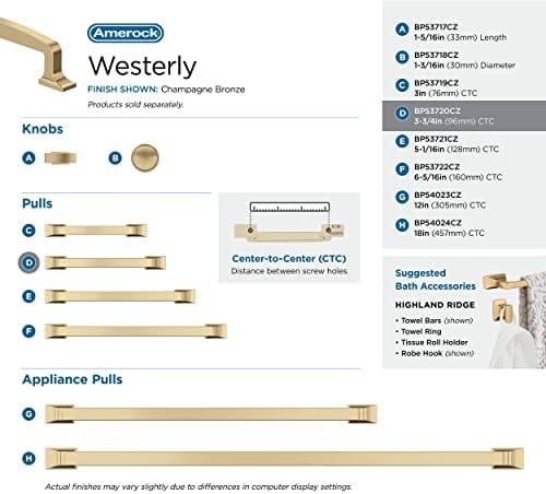 Amerock 3-3/4" Westerly Champagne Bronze Drawer Pull
