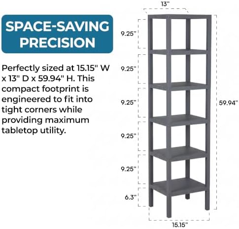 Honey-Can-Do Grey 6-Tier Storage Shelf