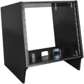 Sound Town DIY 10U Slanted Desktop Turret Studio Rack for Home Studio and Recording Room, Baltic Birch Plywood, Black Espresso (SDRK-10SLD)